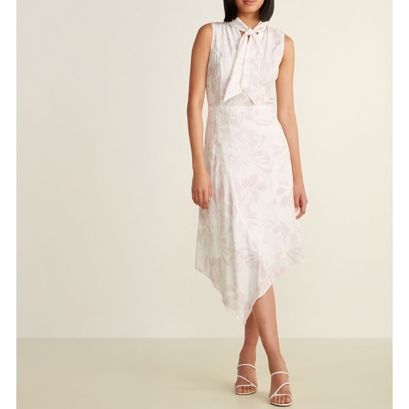 Max & Moi Paris Floral Tie Neck Silk Dress Size 12 - Picture 1 of 4